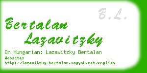 bertalan lazavitzky business card